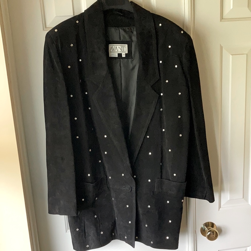 Avanti genuine suede black jacket. Size Medium